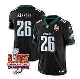 Men & Women & Youth Philadelphia Eagles #26 Saquon Barkley Black 2025 Eagles Logo Super Bowl LIX Patch New F.U.S.E. Vapor Untouchable Limited Stitched Jersey Dzhi,baseball caps,new era cap wholesale,wholesale hats